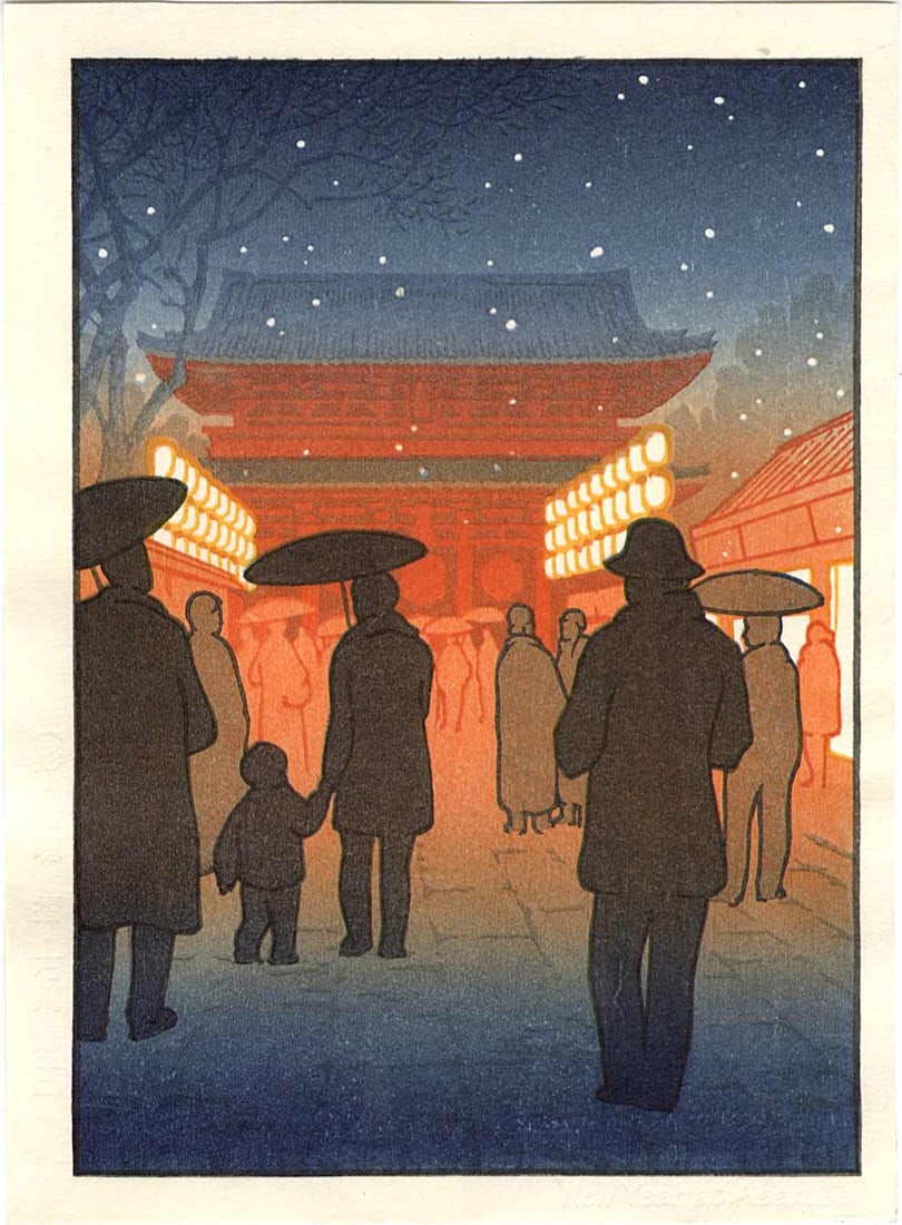 Jed Henry: New Year at Asakusa Woodblock (1 of 2)