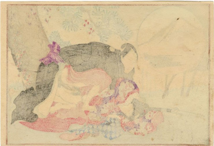 Deluxe Shunga Woodblock c.1910s - 2