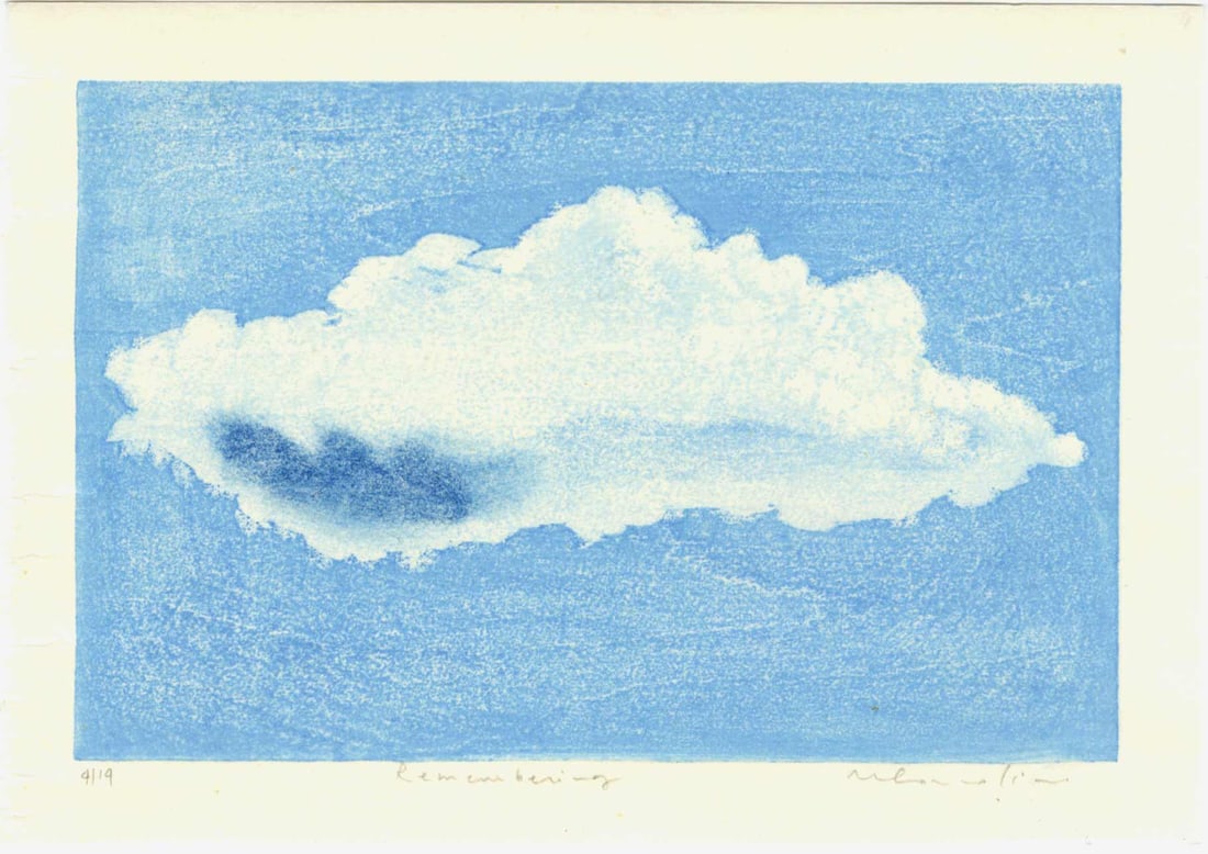 Cozzolino Mara: Remembering Woodblock 1st Ed.: Japanese Style Reduction Woodblock Print, 2019, self published by Mara Cozzolino, signed, titled and numbered 4/14 SIZE IN INCHES: 9 x 6.5 inches MARA COZZOLINO (b.1975) has been creating woodblock