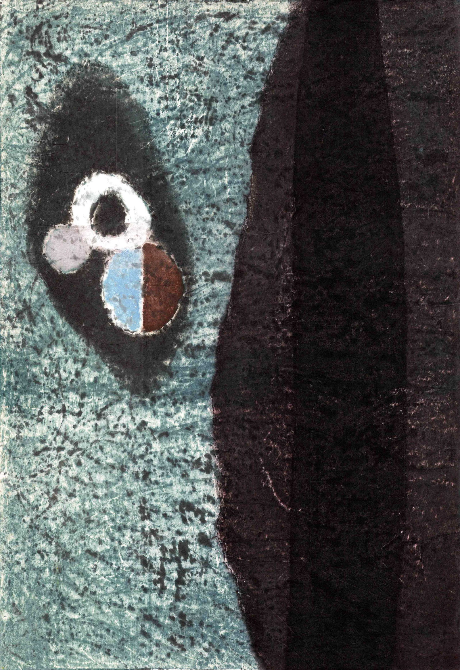 Hideo Hagiwara: Germination No.2 1959 1st Ed Woodblock NR: Japanese Woodblock Print, 1959, 1st Edition, pencil signed, dated, titled in Japnaese and English, and numbered 6/30 SIZE IN INCHES: 17.5 x 23.25 inches HIDEO HAGIWARA (1913-2007) was a Japanese artis