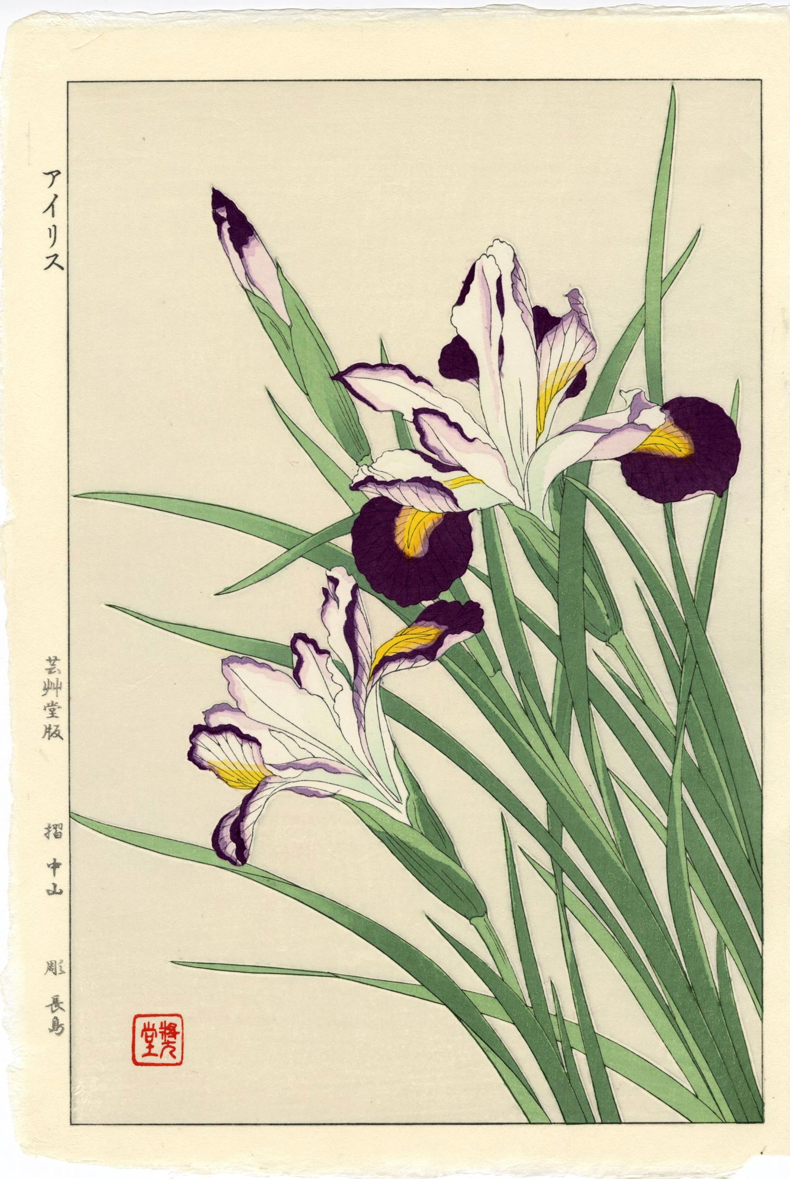 Kawarazaki Shodo: lris 1954 Woodblock NR (1 of 2)