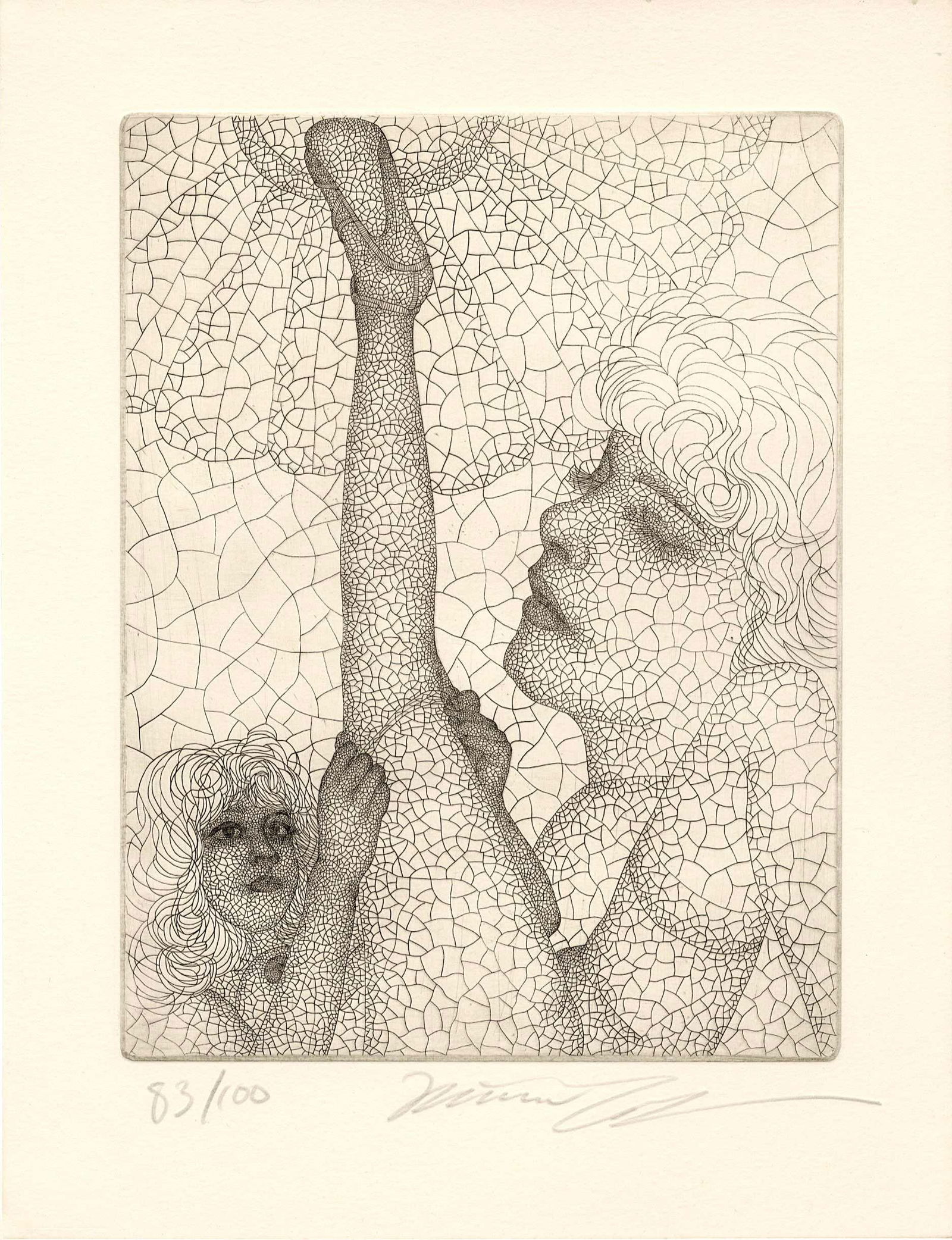 Keito Jo: Daydream Copperplate Etching: Japanese Woodblock Print, SIZE IN INCHES: inches PROVENANCE: COMMENTS: