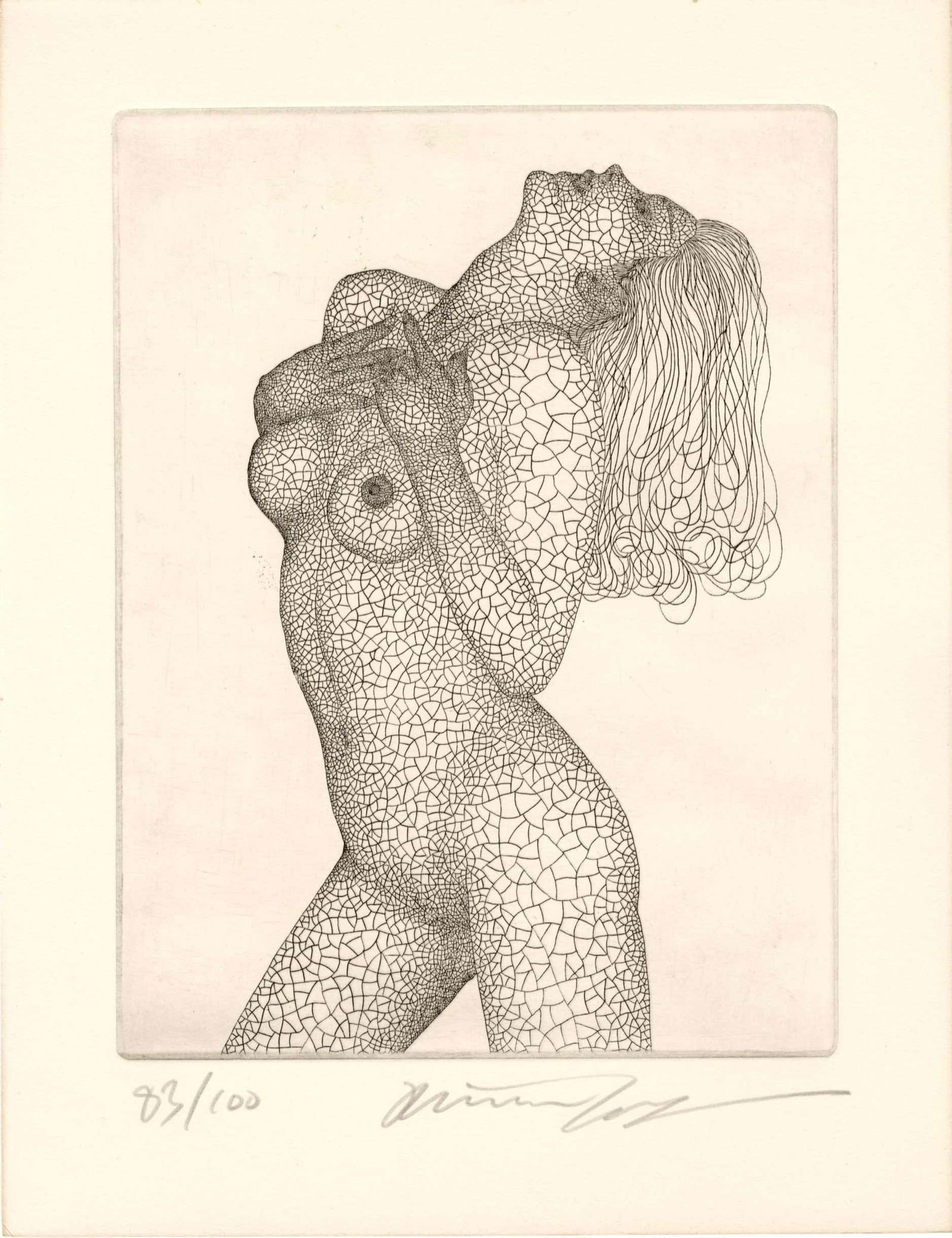 Keito Jo: Dramatic Copperplate Etching: Japanese Woodblock Print, SIZE IN INCHES: inches PROVENANCE: COMMENTS: