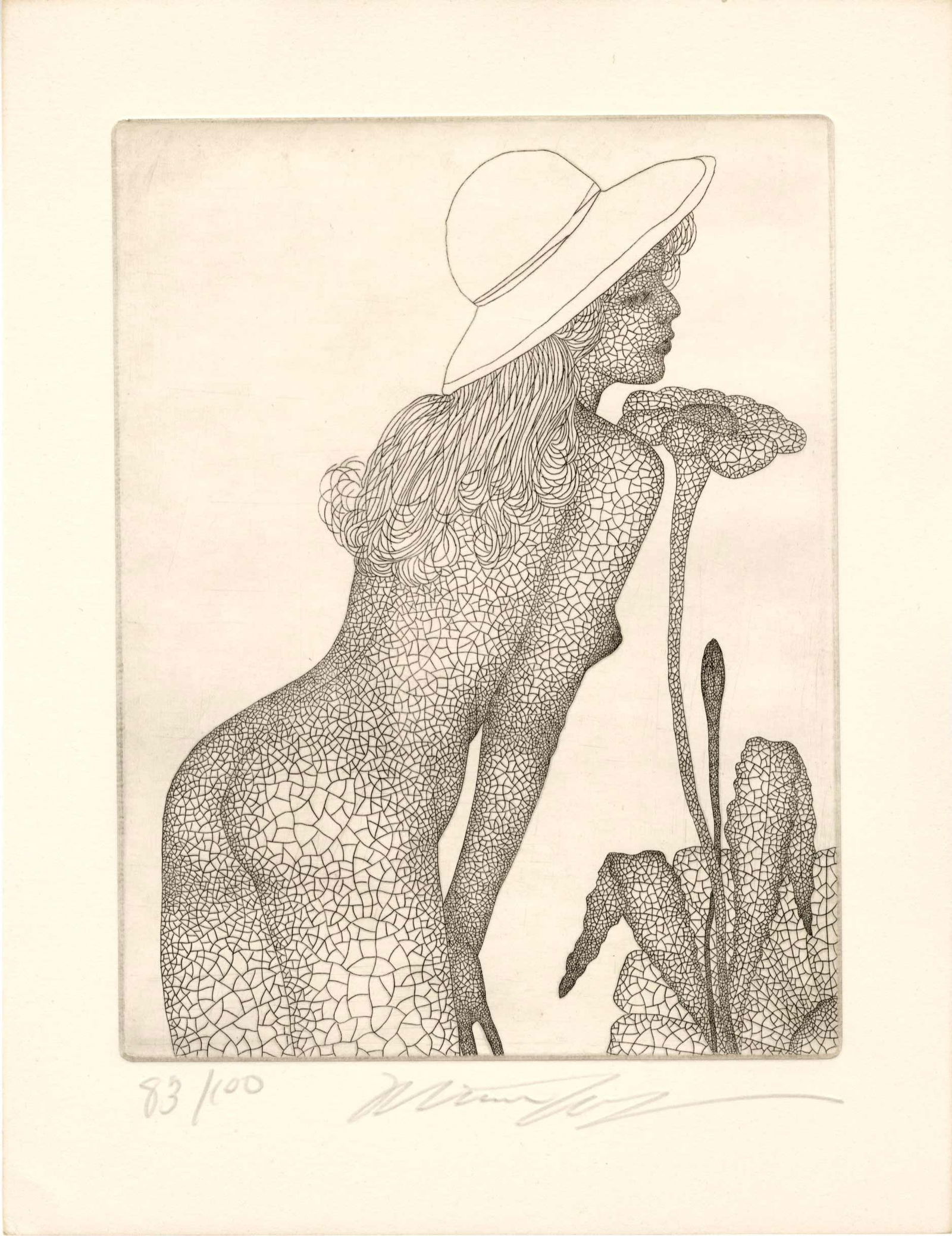 Keito Jo: Spring Copperplate Etching: Japanese Woodblock Print, SIZE IN INCHES: inches PROVENANCE: COMMENTS: