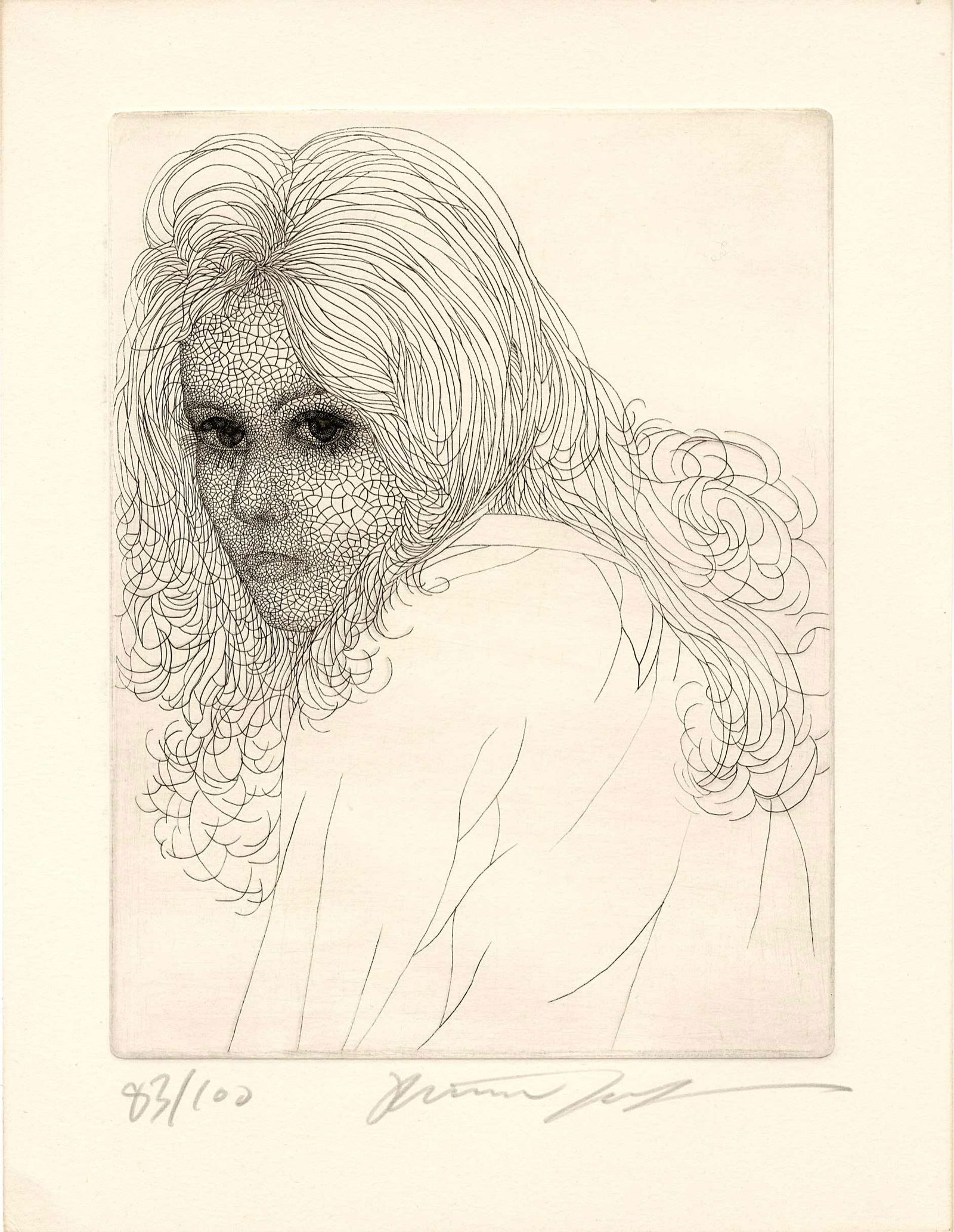 Keito Jo: Waiting Copperplate Etching: Japanese Woodblock Print, SIZE IN INCHES: inches PROVENANCE: COMMENTS: