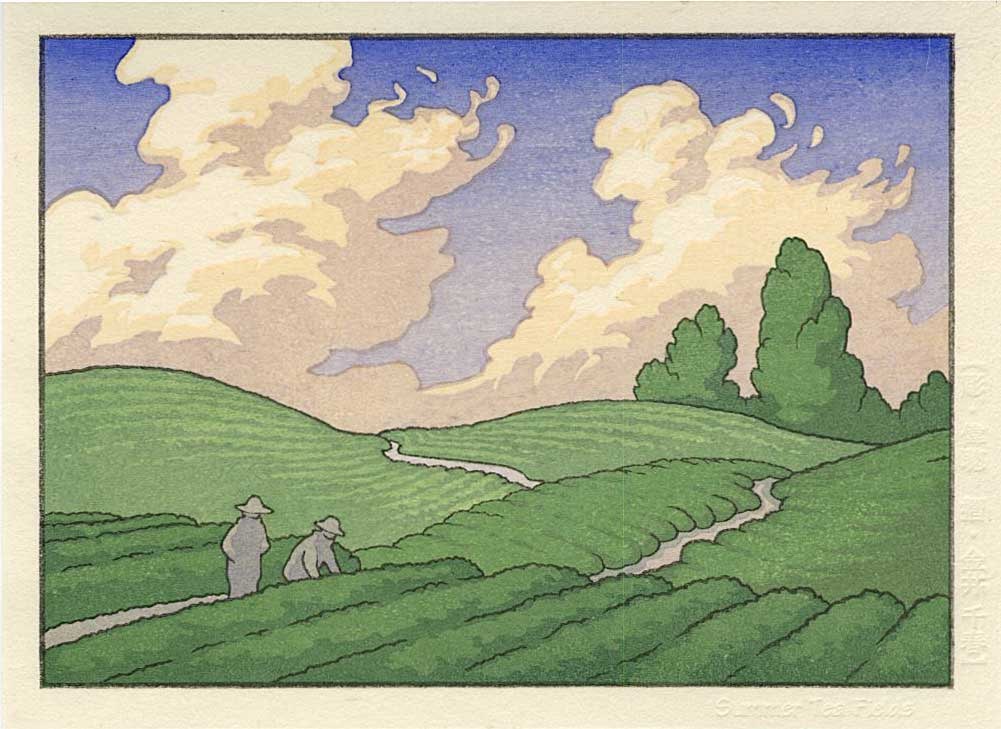 Jed Henry: Summer Tea Fields Woodblock (1 of 2)
