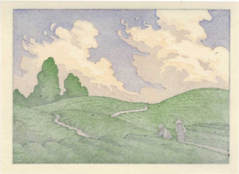 Jed Henry: Summer Tea Fields Woodblock - 2