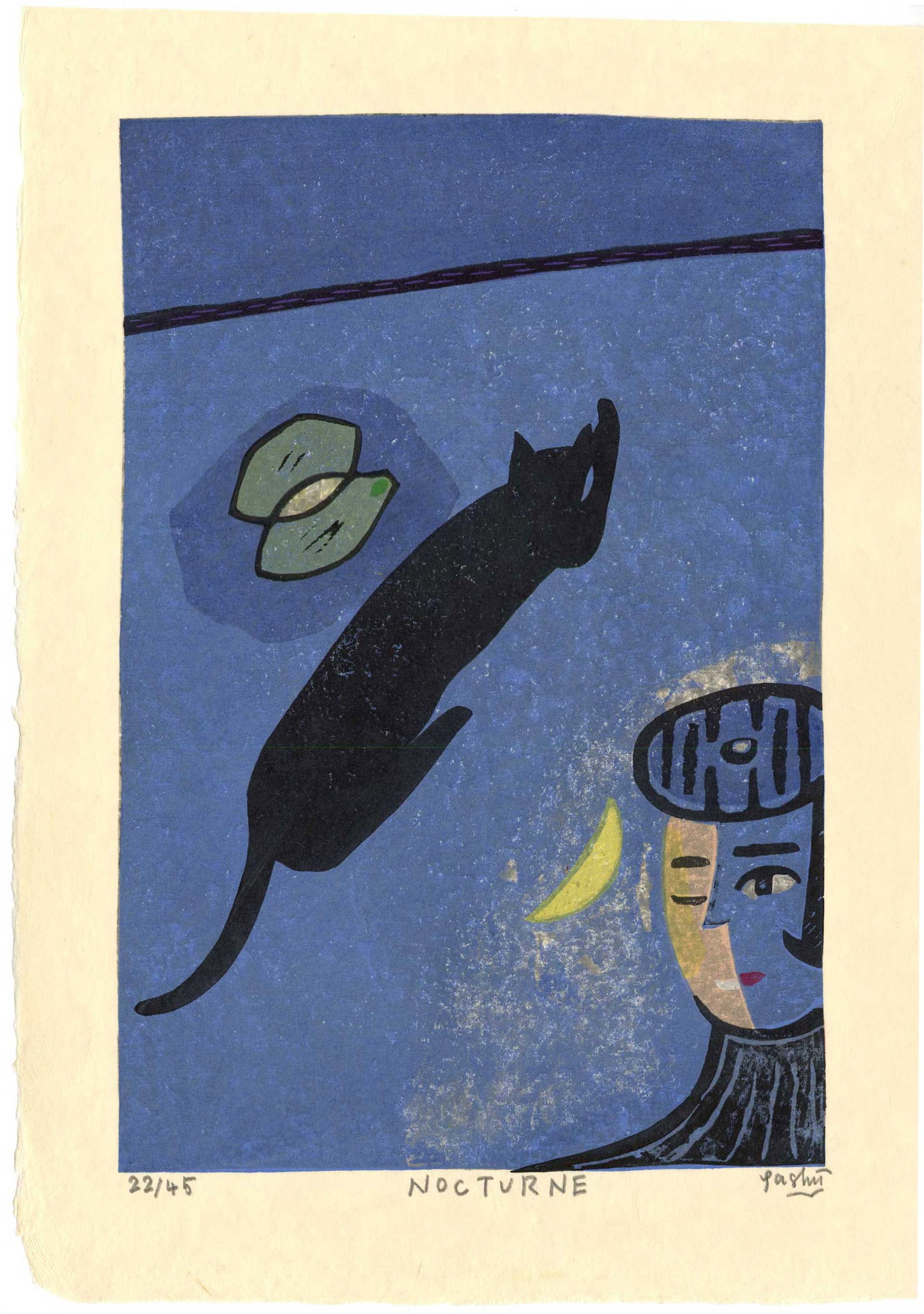 Gashu Fukami -- Nocturne 2010 1st Ed Woodblock NR (1 of 2)