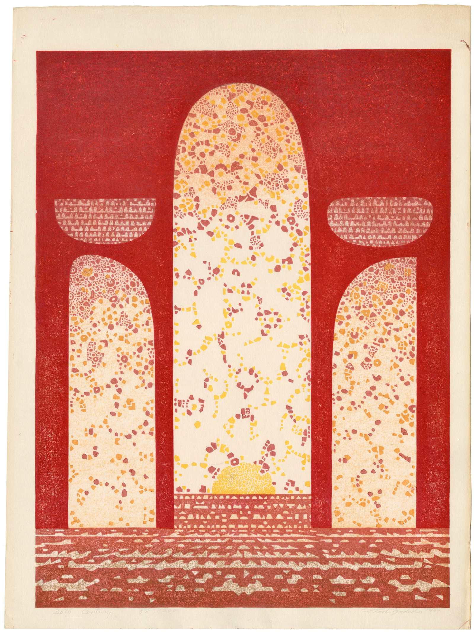 Yoshida Toshi: 30th Century 1969 Woodblock (1 of 2)