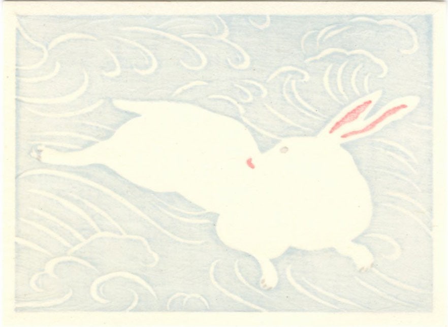 Unknown: Rabbit in Waves Woodblock - 2