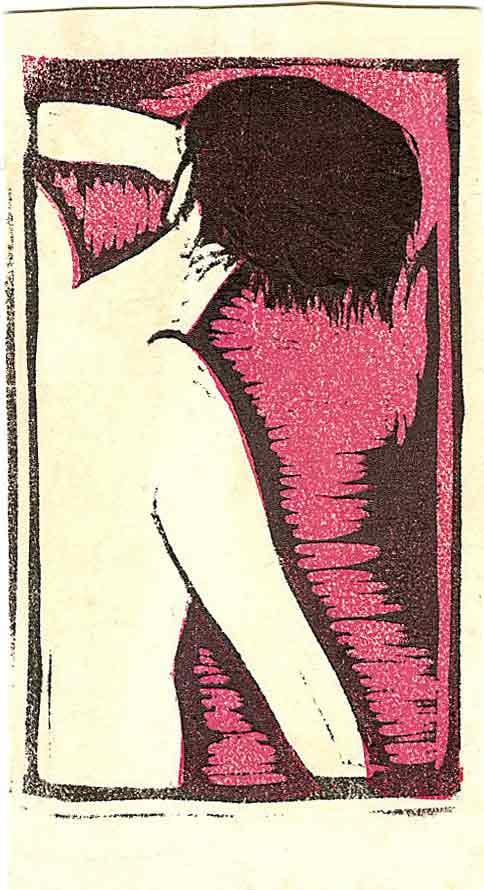 Not Signed: Nude Woodblock: Japanese Woodblock Print, pre-war, from the collection of Katsuzaburo Hasegawa SIZE IN INCHES: 3.25 x 5.75 inches KATSUZABURO HASEGAWA was not a fine artist himself, but rather a prominent Japanese