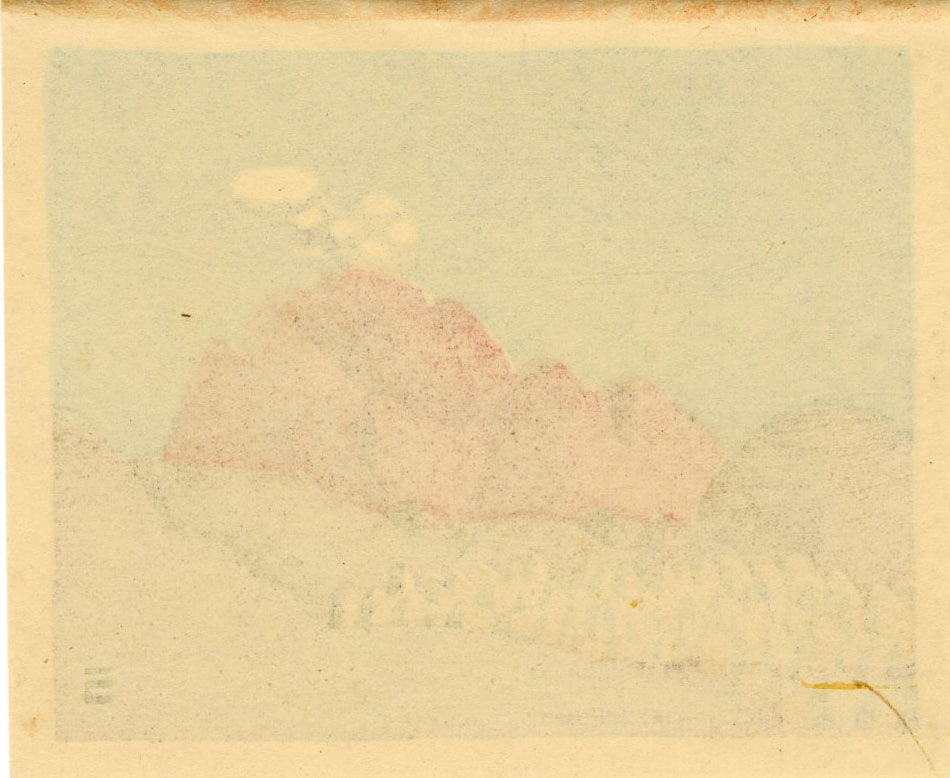 Azechi Umetaro: Volcano c.1942 Woodblock - 2