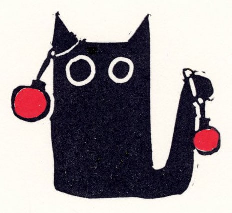 A. Braff: Christmas Cat Woodblock (1 of 1)