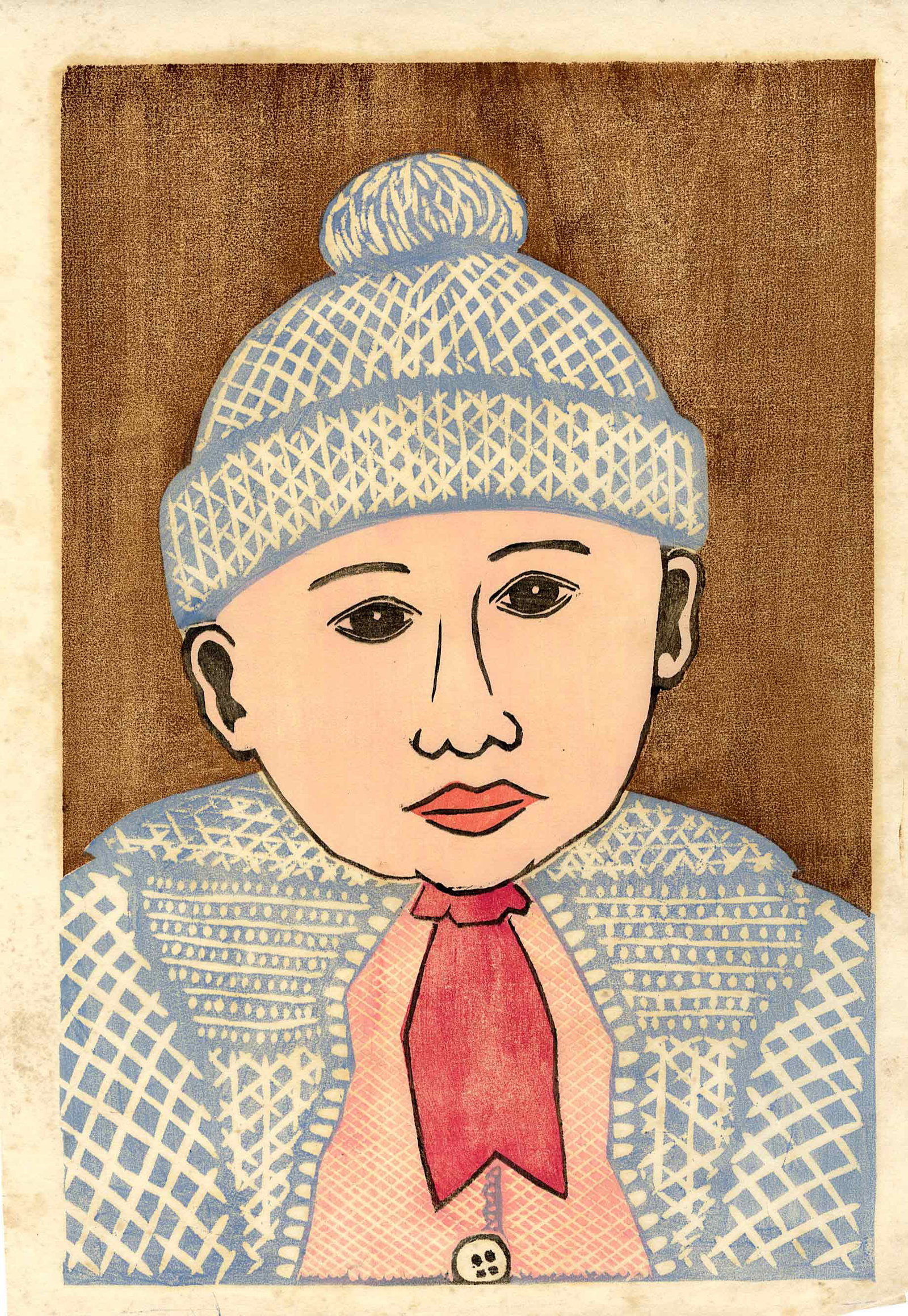 Unsigned: Baby Boy Woodblock: Japanese Woodblock Print, pre-war, c.1930 from the collection of Katsuzaburo Hasegawa SIZE IN INCHES: 9.5 x 13 inches KATSUZABURO HASEGAWA was not a fine artist himself, but rather a prominent Japanes