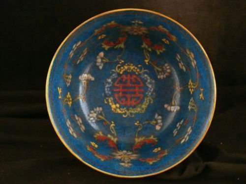 A RARE CLOISONNE ENAMELLING BOWL, MARKED (1 of 5)