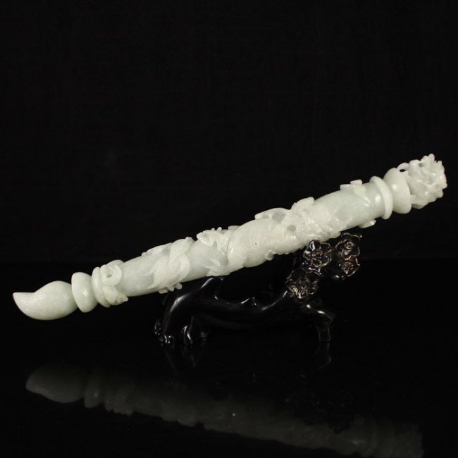 DRAGON FOO DOG JADE BRUSH QIANLONG EMPEROR'S COLLECTION (1 of 7)