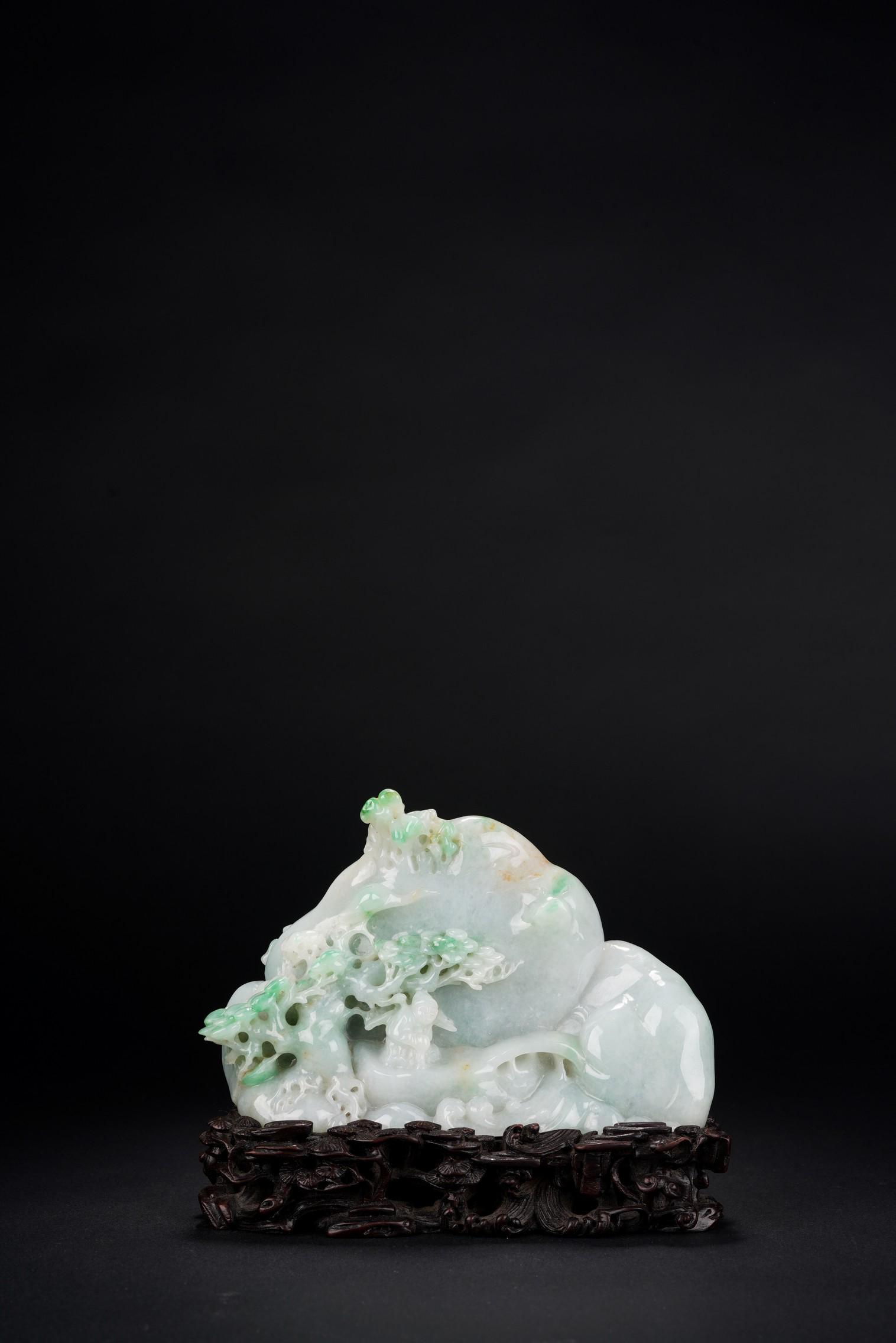 A Chinese Jadeite Mountain Boulder Depicting Figure (1 of 9)