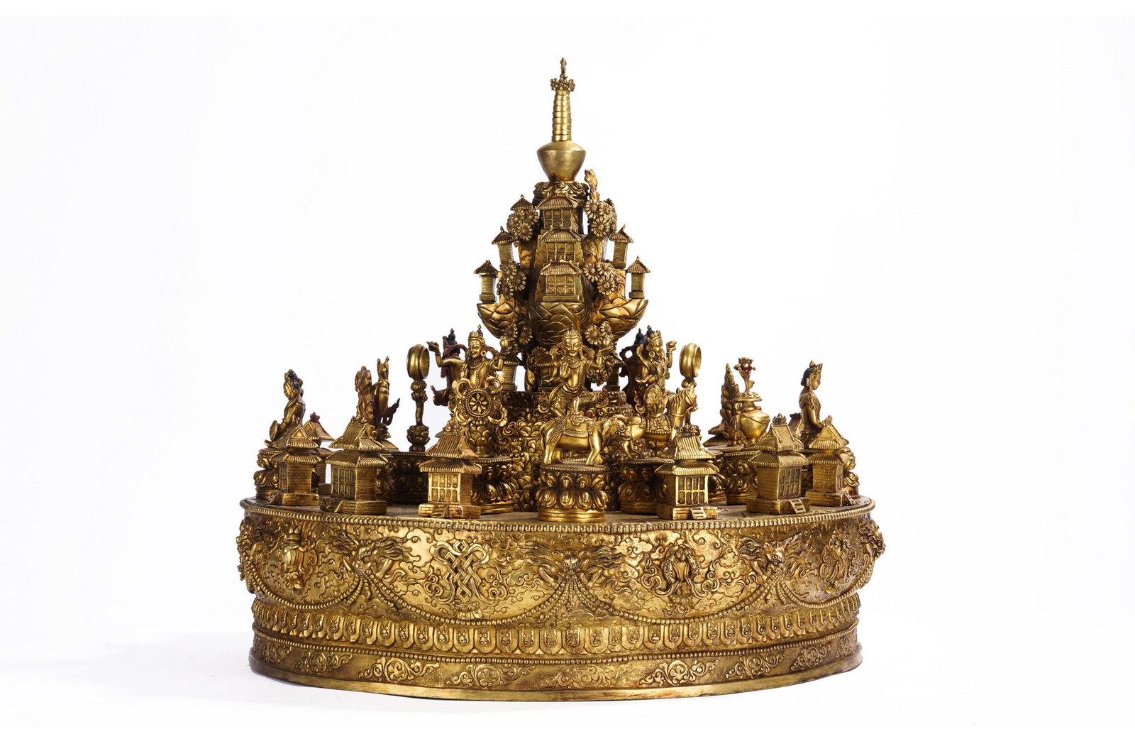 Gorgeous and Rare Tibetan Gilt Bronze Mandala (1 of 11)