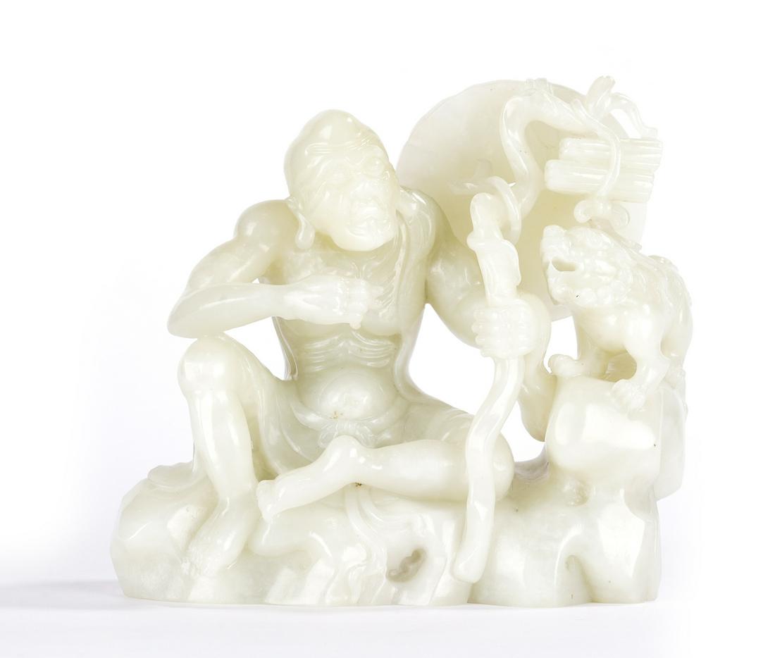 Chinese White Jade Luohan and Tiger Group (1 of 10)