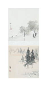 Zhao Wangyun, Chinese calligraphy and painting: Zhao Wangyun, Chinese calligraphy and painting Zhao Wangyun, calligraphy and painting 9 1/8 in (23.0 cm) x 8 3/8 in (21.0 cm) x 7/8 in (2.0 cm) Provenance: From An Old San Francsico Sinologist's Colle