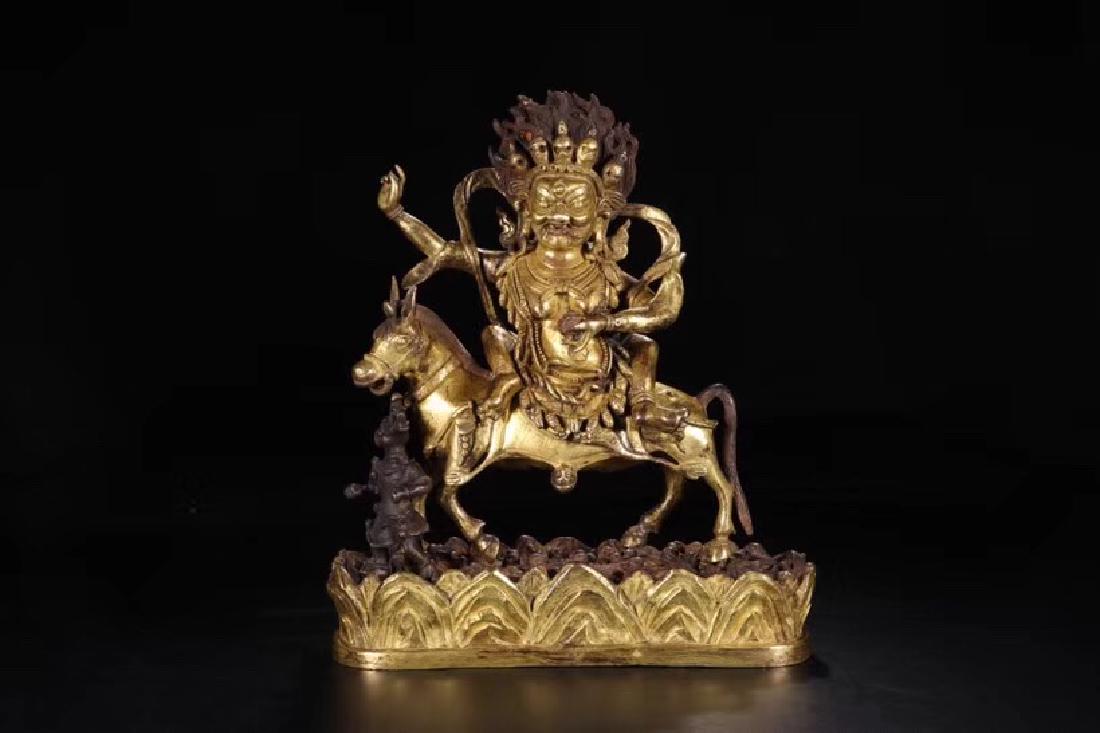 A GILT-BRONZE FIGURE OF DORJE RABTEMMA (1 of 9)
