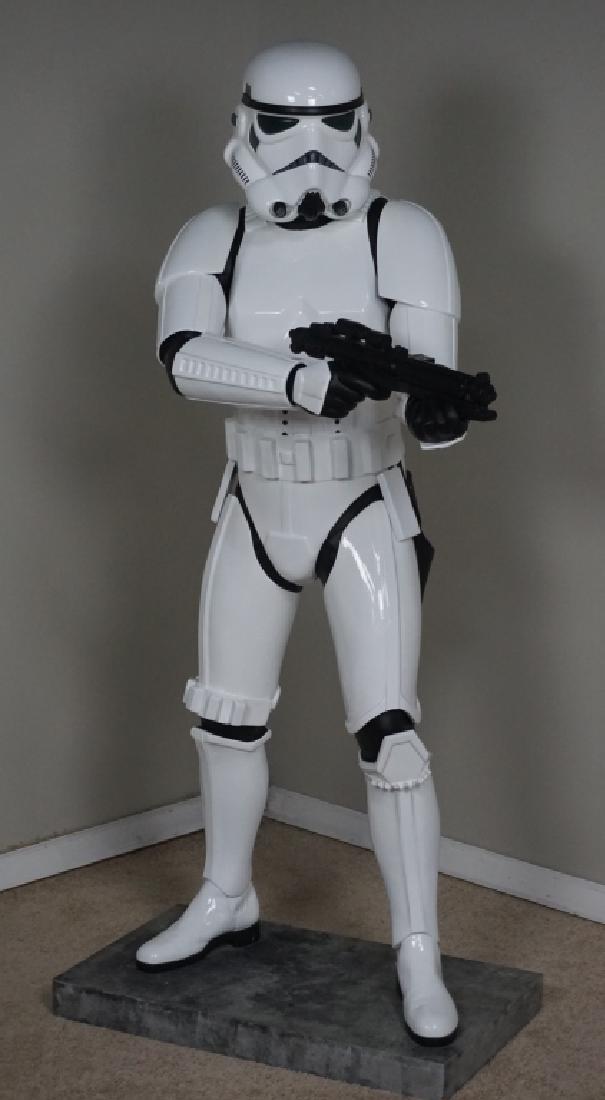 STAR WARS LIFE SIZE 1:1 STORMTROOER PROP REPLICA: Original 1997 Don Post replica, cast from the original Stormtrooper costume used in "Star Wars: A New Hope"; Numbered plaque #081/500. Due to size of piece and nature of this piece, crate or freight s