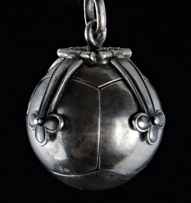 VICTORIAN MASONIC STERLING BALL PENDANT/CHARM (1 of 6)