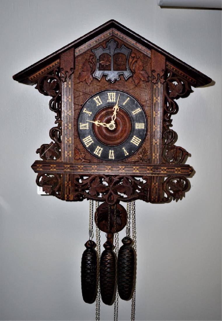 ANTIQUE 1890'S TRAIN STATION CUCKOO CLOCK (1 of 12)