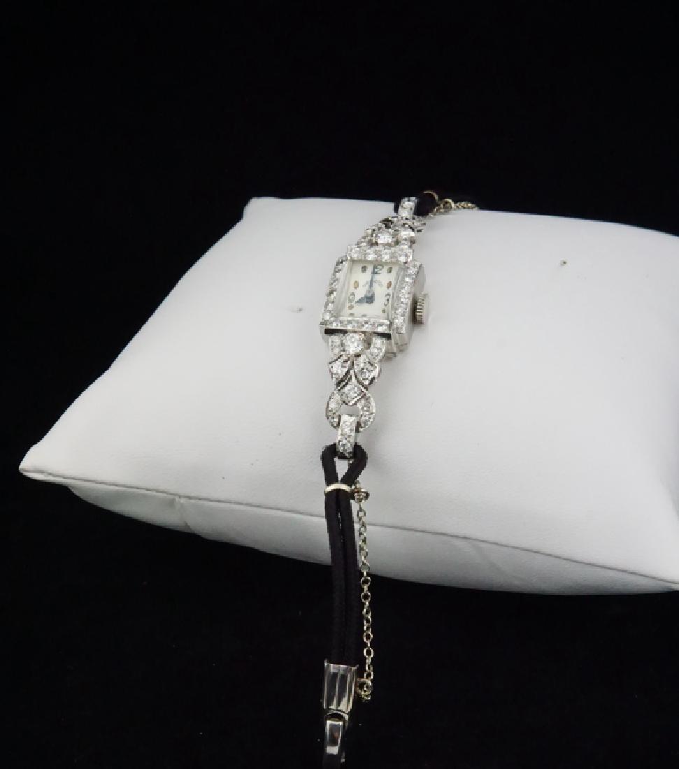 HAMILTON WOMEN'S DIAMOND & PLATINUM WRIST WATCH (1 of 8)