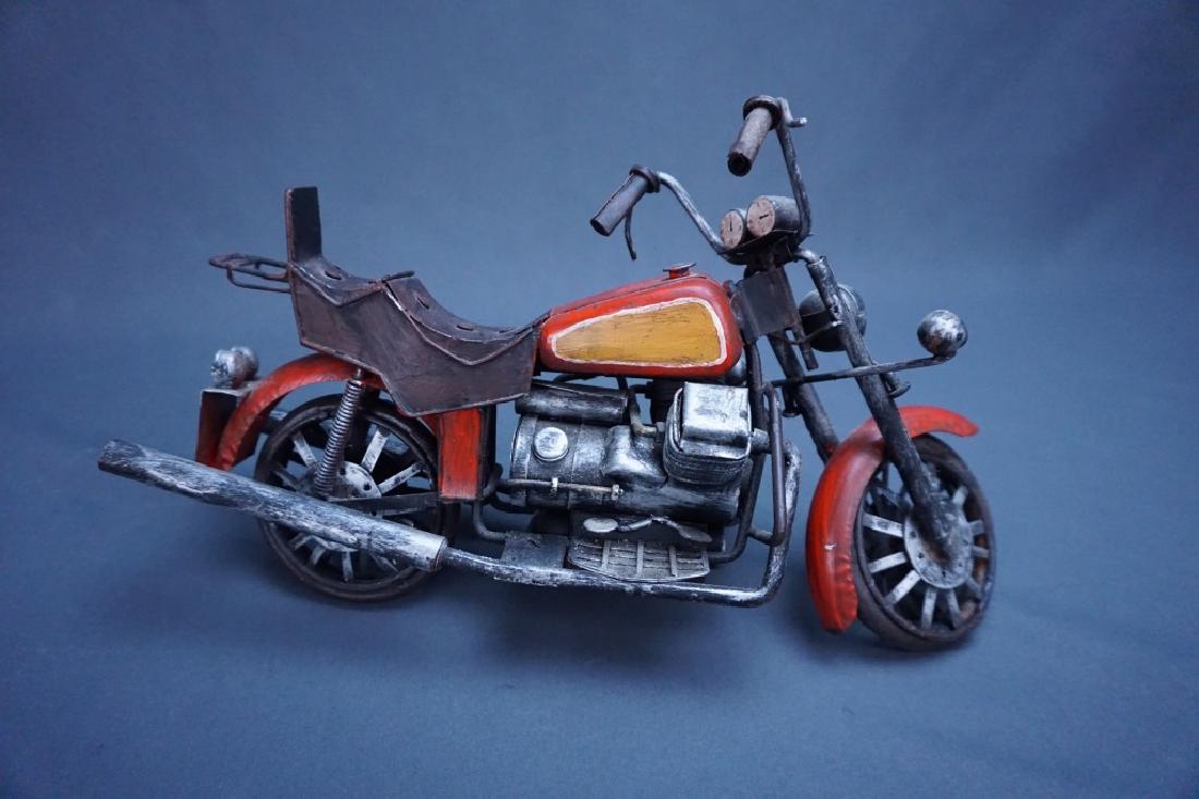 VINTAGE FOLK ART HAND MADE TIN MOTORCYCLE (1 of 5)