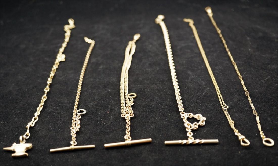 (6) ANTIQUE GOLD-FILLED POCKET WATCH FOBS (1 of 3)