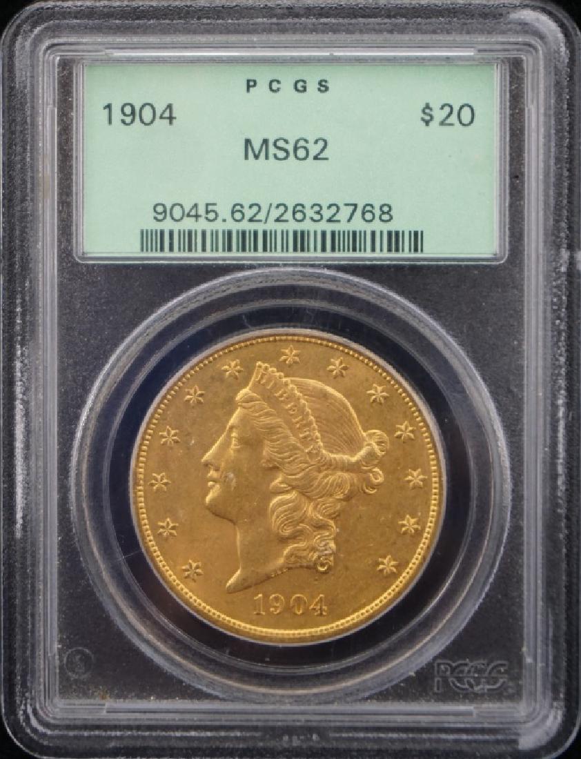 1904 LIBERTY HEAD $20 GOLD COIN (1 of 6)