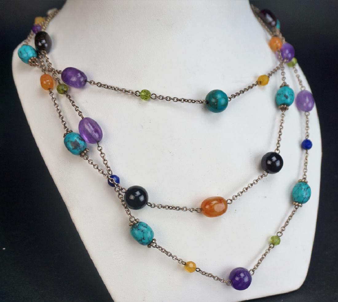 STERLING AND NATURAL STONE NECKLACE (1 of 9)
