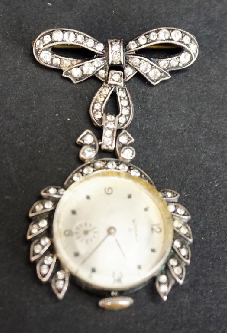 GOTHAM STERLING & PASTE PENDANT WATCH PIN (1 of 9)