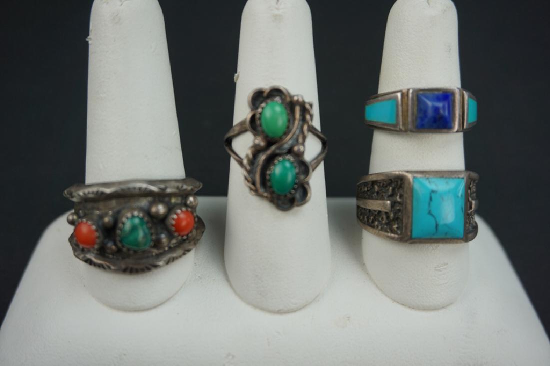 (4) STERLING, SILVER & SEMI PRECIOUS STONE RINGS (1 of 5)