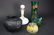 5 ASSORTED ANTIQUE ART GLASS VASES