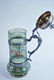 BAVARIAN GLASS HAND PAINTED TANKARD WITH LID - 4