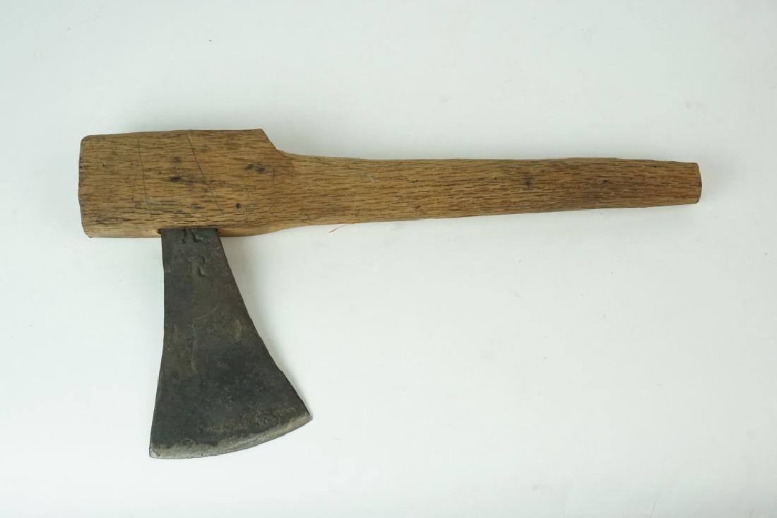 ANTIQUE AXE HEAD SET IN WOOD HANDLE (1 of 2)