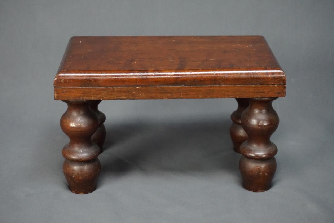 ANTIQUE WOODEN FOOT STOOL (1 of 5)
