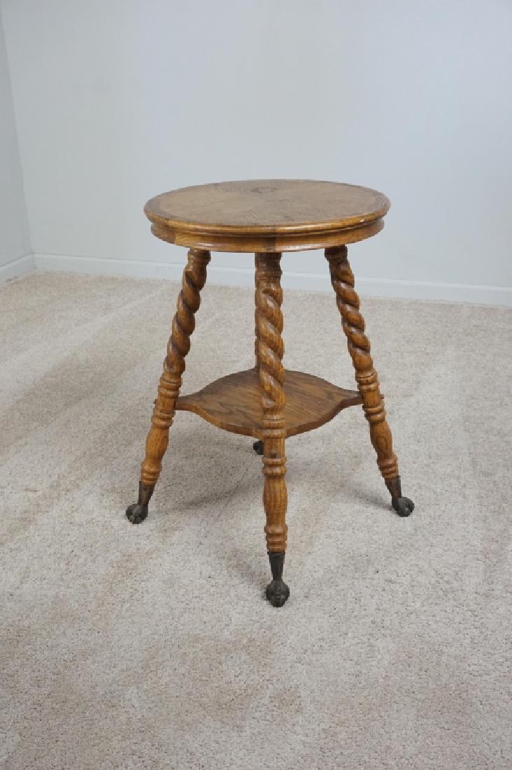 OAK PARLOR TABLE WITH BARLEY TWIST LEGS (1 of 7)