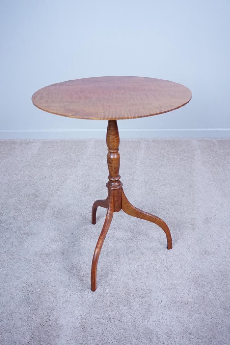 VINTAGE TIGER MAPLE CANDLE STAND WITH TRIPOD BASE (1 of 6)