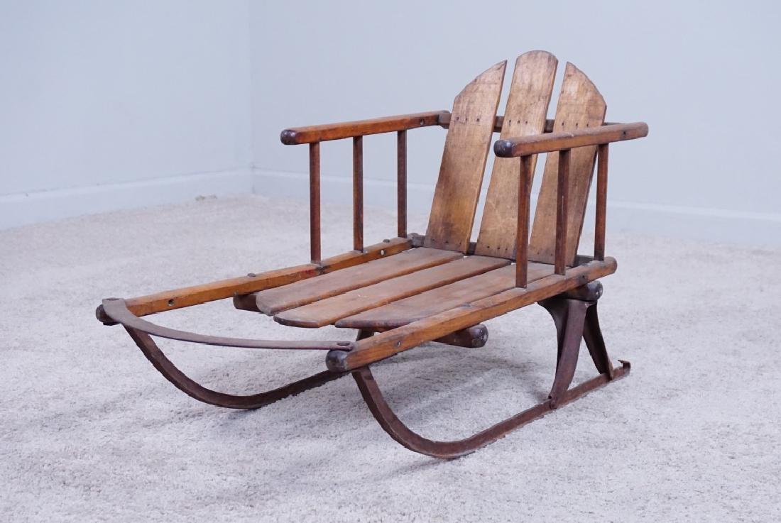 VINTAGE CHILD'S SLED WITH BACK REST (1 of 5)
