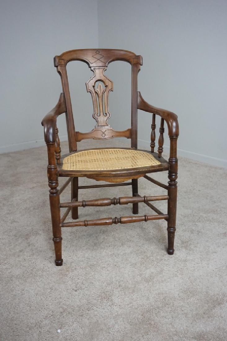 ANTIQUE WALNUT & OAK CANE CHAIR Nov 18, 2017 Ascendant Auction