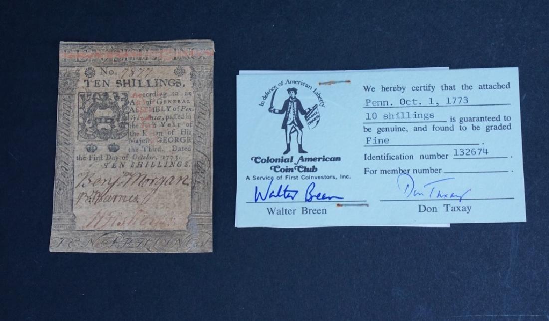 OCTOBER 1 1773 TEN SHILLINGS PENNSYLVANIA (1 of 3)