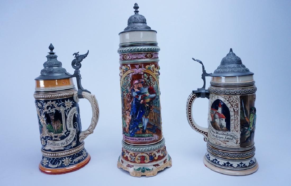 (3) GERMAN PORCELAIN BEER STEINS (1 of 13)