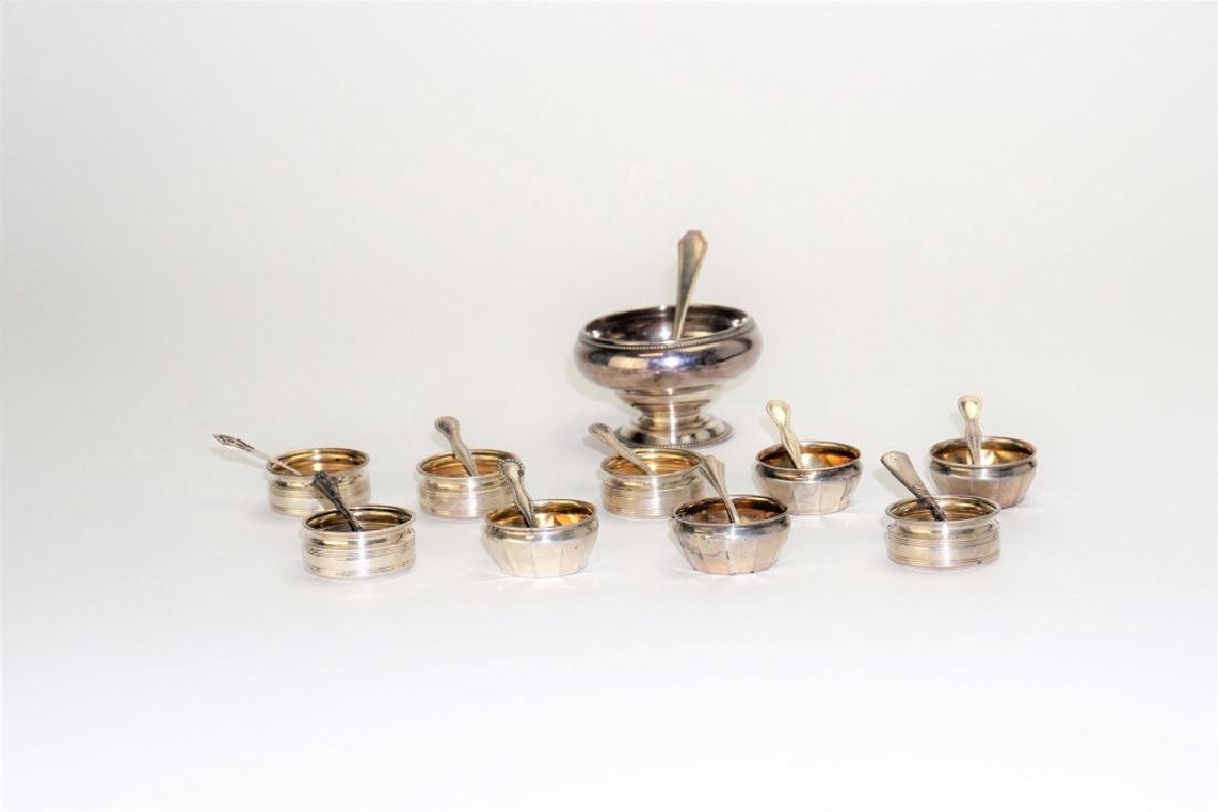20pc ASSORTED STERLING SILVER SALT CELLARS (1 of 8)