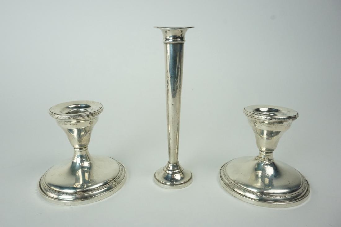 (3) MFH STERLING CANDLESTICKS (1 of 3)