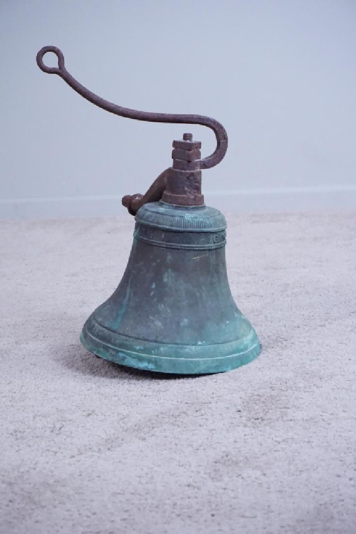 ANTIQUE GW COFFIN BRONZE BELL