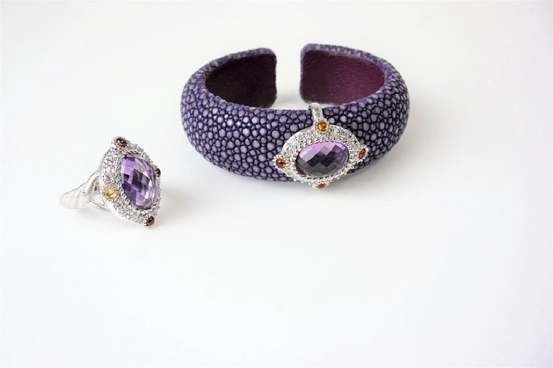 2pc JUDITH RIPKA AMETHYST GARNET & STERLING SET (1 of 6)