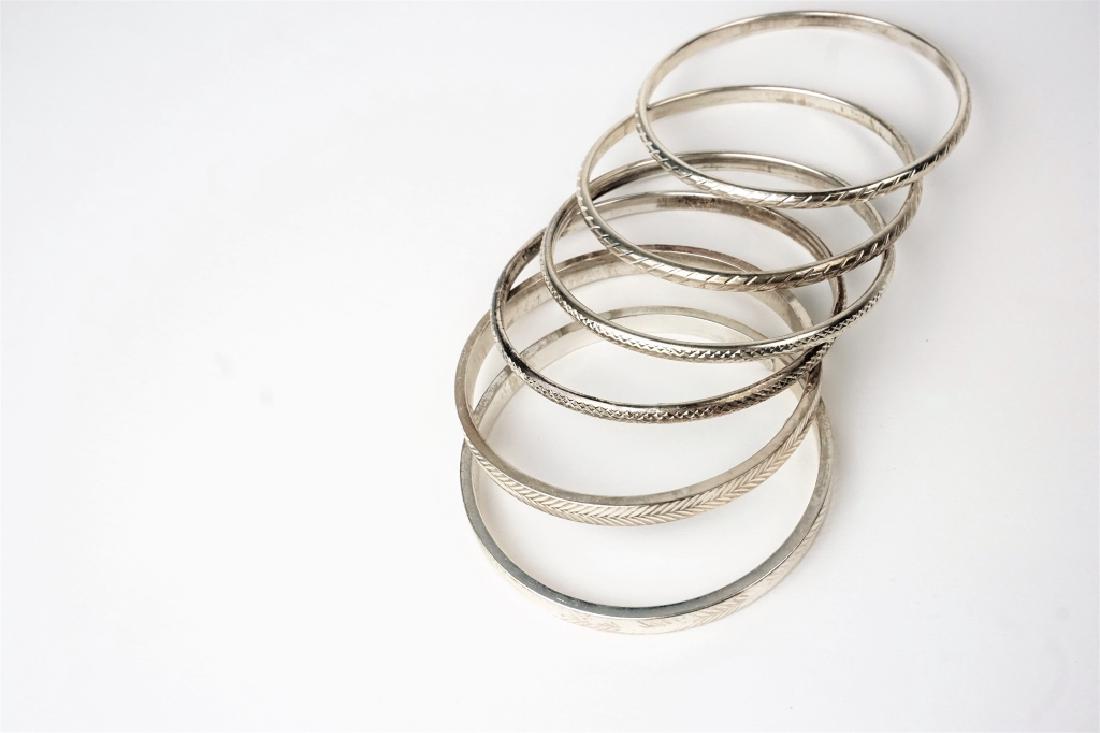 (6) STERLING SILVER BANGLE BRACELETS (1 of 3)